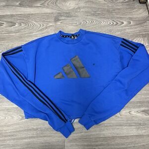 Adidas Cropped Sweater‎ Blue Size Large